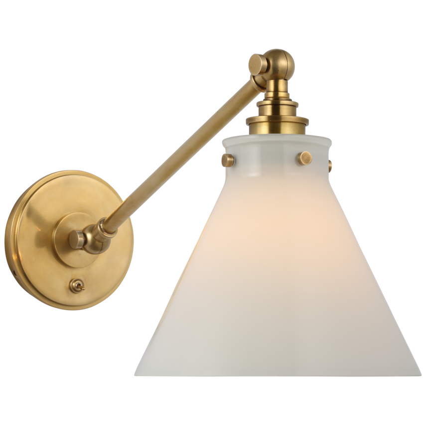 Antique Burnished Brass - White Glass